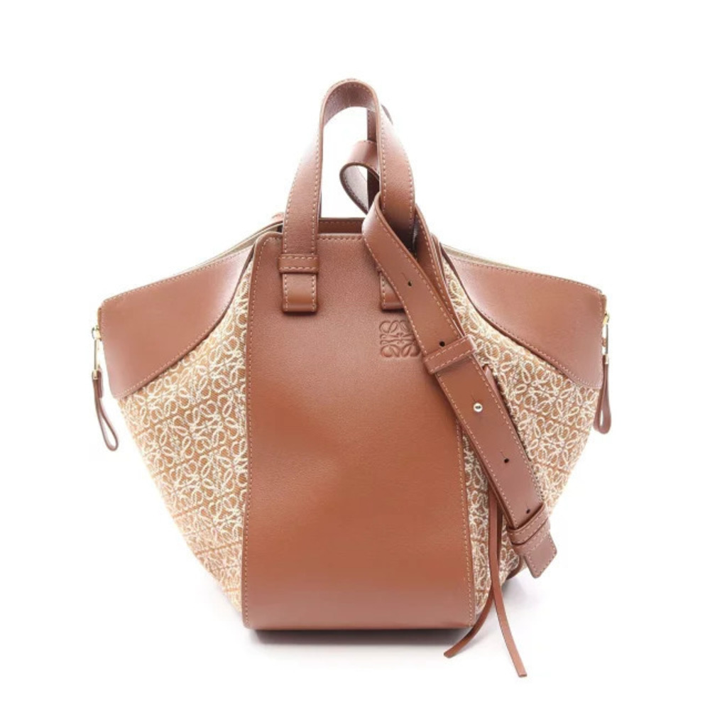 Loewe Hammock Handbag Leather Brown White